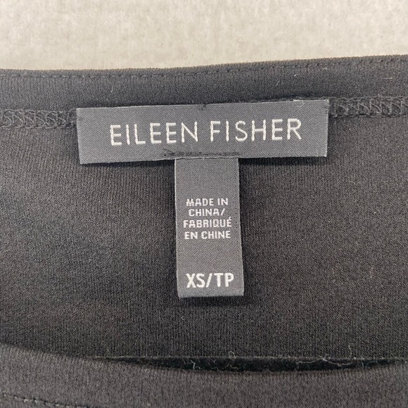 Eileen Fisher Black Silk Tiered Top Size XS - Picture 3 of 6